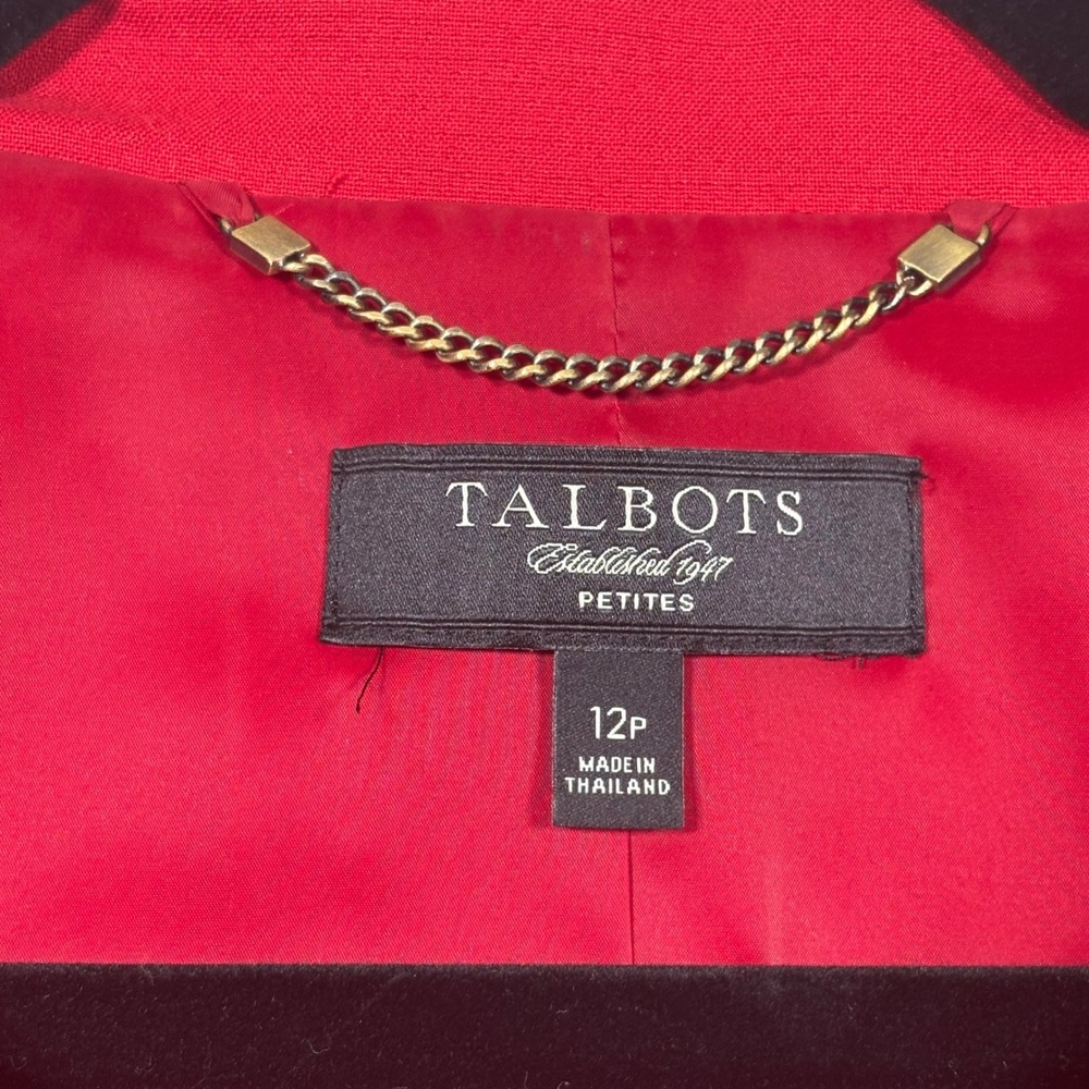 Talbots Petites Red Swing Jacket Peter Pan Collar Womens Size 12P - Picture 8 of 10